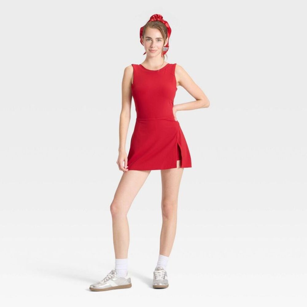Women's Game Day High Neck Low Back Active Dress - JoyLab Crimson S